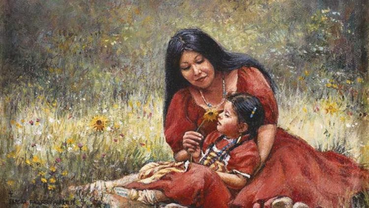 छोरीलाई मानचित्र पढाउँदा