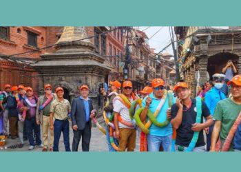 कलाकार मनिषलाल श्रेष्ठको अवधारणामा कलात्मक धागोमा बेरिए ललितपुर